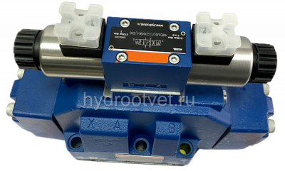 H-4WEH25E6X/6EW230N9ETK4/B10D3 - Гидрораспределитель с электроуправлением Ду25 схема E (44), напряжение W230, каналы управления ET - X и Y - внутренние
