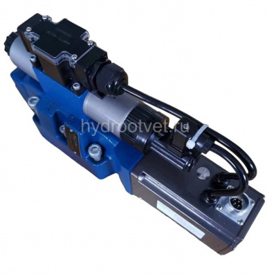 4WRTE10W8-100L-4X/6EG24K31/A1M - Пропорциональный быстродействующий распределитель с обратной связью по положению золотника и со встроенным усилителем (OBE), Ду10, A1 = ±10 В, номинальный расход 100 л/мин, схема W8-, каналы управления X и Y = внешние